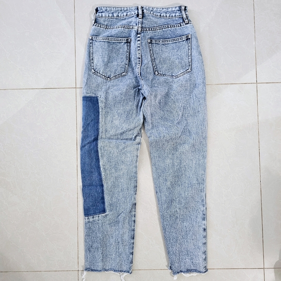 PACSUN Patchwork Denim Cut Off Jeans Womens Size 23 - Picture 2 of 10